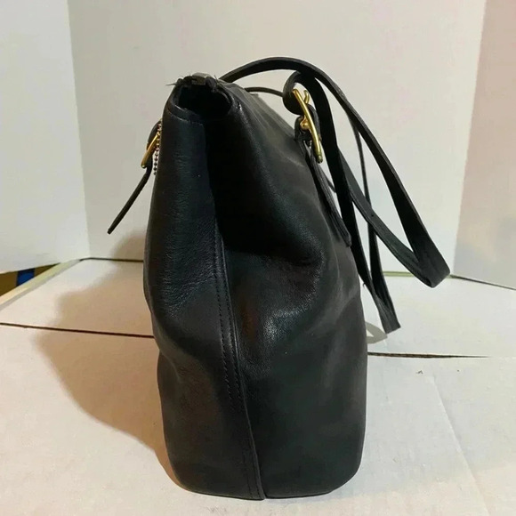 Coach vintage black leather satchel handbag - Picture 4 of 12